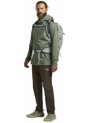 Серо-зеленая демисезонная ветровка Jack Wolfskin PRELIGHT 2.5L LT JKT M