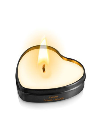 Масажна свічка сердечко Caramel (35 мл) Plaisirs Secrets (252383412)