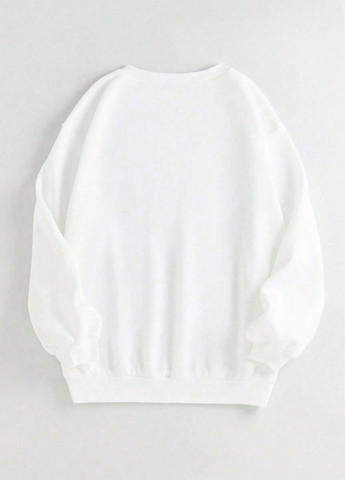 Белый свитшот SHEIN новогодний без декора (333529629)