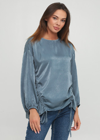 Темно-блакитна демісезонна блуза Zara
