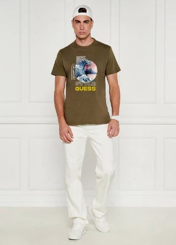 Зеленая футболка Guess