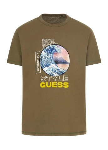 Зеленая футболка Guess