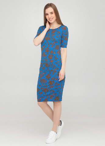 Синее кэжуал платье LuLaRoe с абстрактным узором