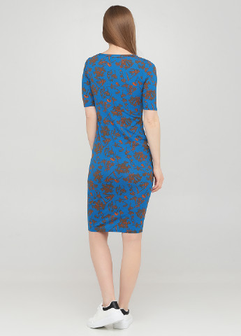 Синее кэжуал платье LuLaRoe с абстрактным узором