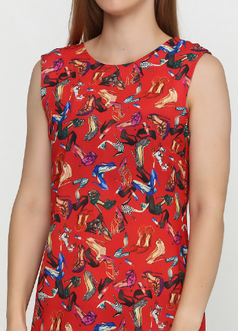 Красное кэжуал платье футляр Gator с рисунком