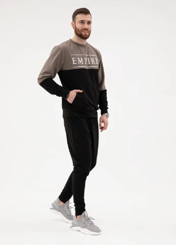 Черный демисезонный мужские спортивные костюмы ISSA PLUS
