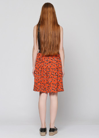 Оранжевая кэжуал с анималистичным узором юбка Ichi мини