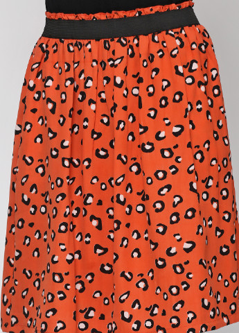 Оранжевая кэжуал с анималистичным узором юбка Ichi мини