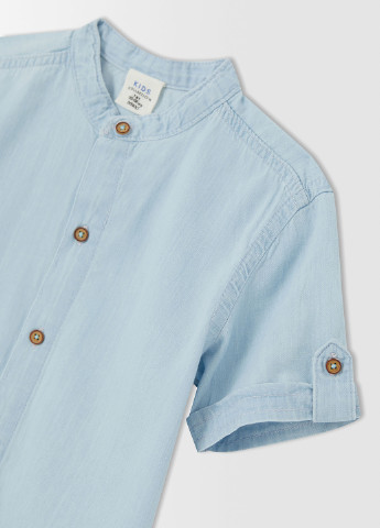 Светло-голубой джинсовая рубашка DeFacto
