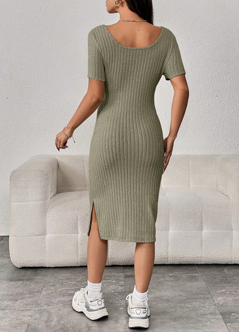 Серо-зеленое кэжуал платье для беременных платье-футболка, силуэтная SHEIN меланжевое