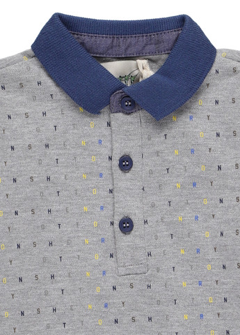 Серая детская футболка-поло для мальчика Henry Cotton's с надписью