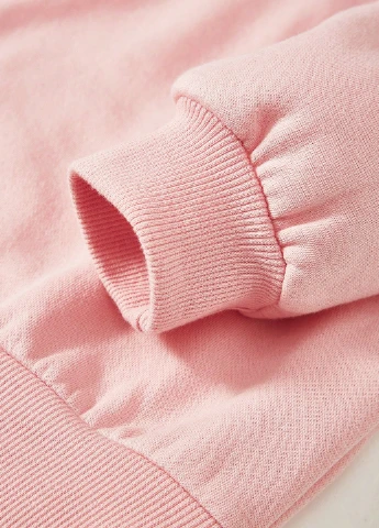 SHEIN свитшот сердечки светло-розовый кэжуал полиэстер, трикотаж