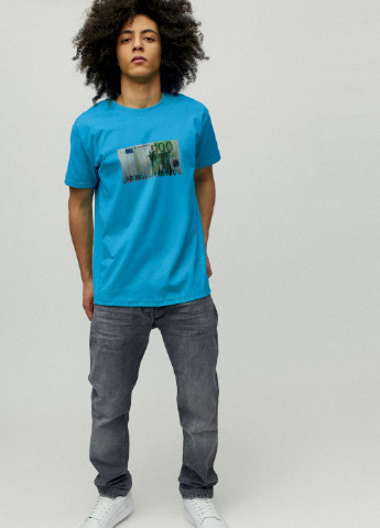 Светло-синяя футболка мужская YAPPI