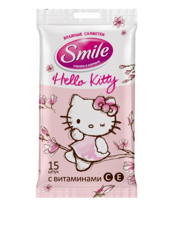 Влажные салфетки Hello Kitty (15 шт.) Smile (132308509)