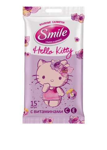 Влажные салфетки Hello Kitty (15 шт.) Smile (132308509)