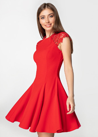 Червона кежуал сукня кльош Simply Brilliant фактурна