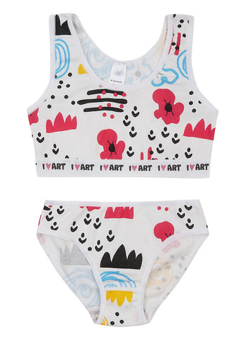 Белый демисезонный комплект (топ, трусы) Garnamama