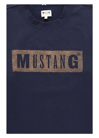Темно-синій світшот Mustang логотип без декору (323001725)