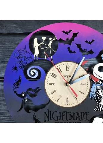 Часы настенные цветные из дерева «Nightmare before Christmas» 7Arts (253567625)