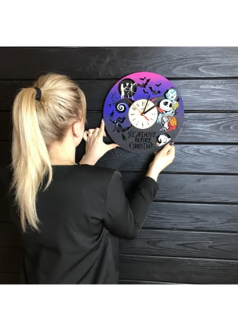 Часы настенные цветные из дерева «Nightmare before Christmas» 7Arts (253567625)