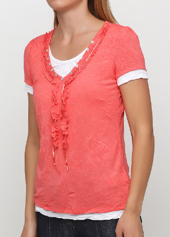 Коралловая летняя футболка Linea Tesini