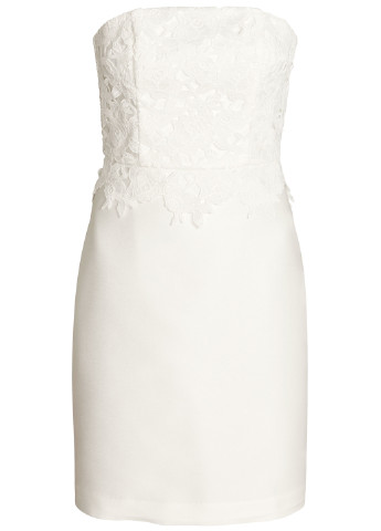 Белое кэжуал платье футляр H&M однотонное