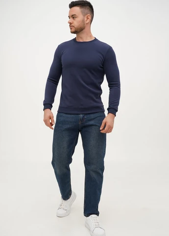Синій світшот Trend Collection однотонний без декору (305300839)