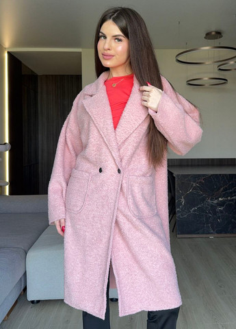 Блідо-рожеве демісезонне Пальто двобортне No Brand