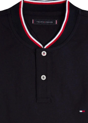 Черная футболка-поло для мужчин Tommy Hilfiger с логотипом