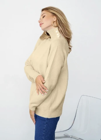 Бежевий зимовий светр жіночий ISSA PLUS WN20-345