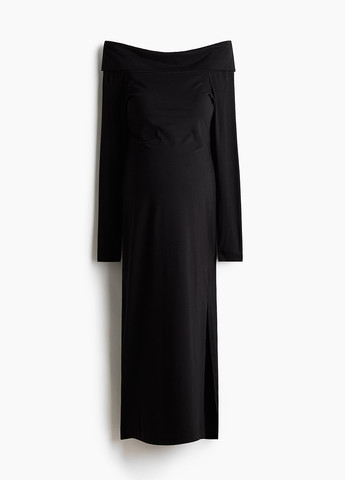 Чорна кежуал сукня для вагітних з відкритими плечима H&M однотонна