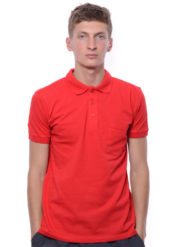 Красная футболка-поло для мужчин Kigili однотонная
