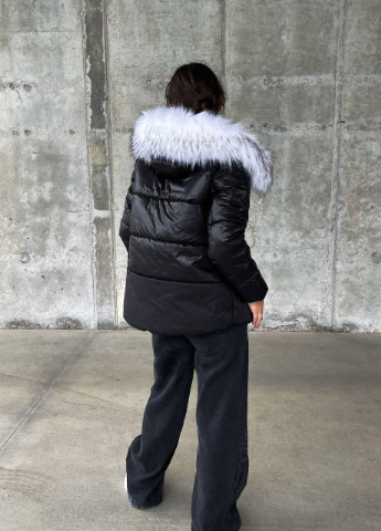 Чорна зимня жіноча пуховик зимовий плащівка xs-4xl (40 42 44 46 48 50 52 54) тепла коротка куртка чорна No Brand
