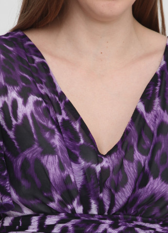 Фиолетовое кэжуал платье Green World с абстрактным узором