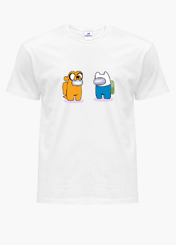 Біла демісезонна футболка дитяча амонг ас время приключений фин и джейк (among us adventure time finn & jake) білий (9224-2414) 164 см MobiPrint