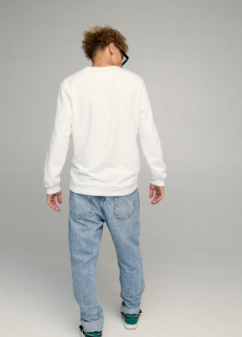 Белый свитшот мужской basic /no flis/ YAPPI рисунок (251791403)