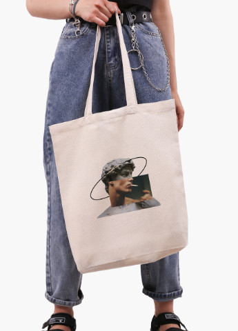 Еко сумка шоппер біла Ренесанс Давид Мікеланджело (David Michelangelo) (9227-1201-WTD) Еко сумка шоппер біла 41*39*8 см MobiPrint (215943793)