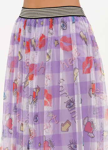 Сиреневая кэжуал с рисунком юбка Joie Clair клешированная