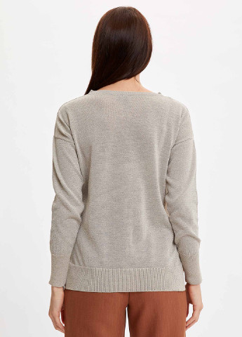 Сіро-бежевий демісезонний полувер пуловер DeFacto