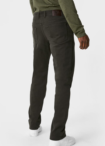Серо-зеленые кэжуал демисезонные прямые брюки C&A