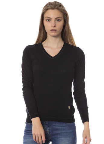 Черный демисезонный пуловер пуловер Roberto Cavalli