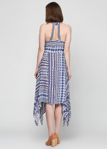Сиреневое кэжуал платье Miami Style с абстрактным узором