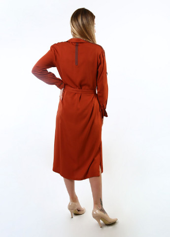 Терракотовое кэжуал платье InDresser однотонное