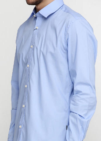 Голубой кэжуал рубашка однотонная Matinique с длинным рукавом