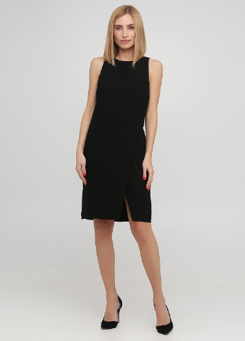 Черное коктейльное платье футляр Ralph Lauren однотонное