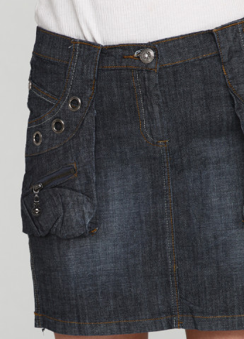 Синяя джинсовая однотонная юбка Sabre Keel мини