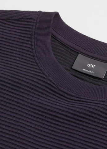 Темно-синій світшот H&M однотонний без декору (307314162)