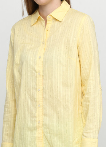 Желтая кэжуал рубашка в полоску Talbots