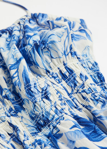 Синее кэжуал платье H&M с цветочным принтом