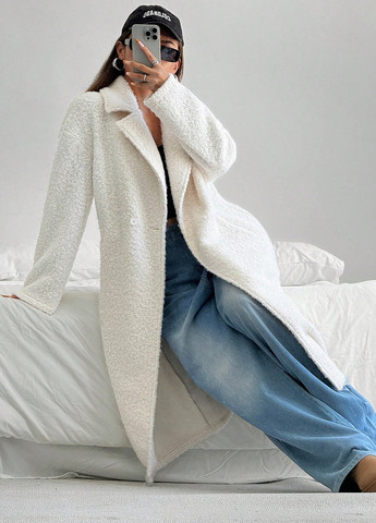 Молочное демисезонное Пальто двубортное SHEIN